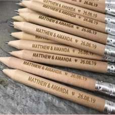 Wooden mini pencil for advertising with engraving of your choice
