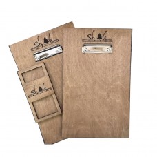 Wooden menu A4 with engraving of your choice with gift money holder