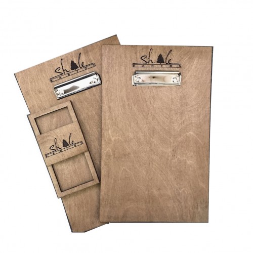 Wooden menu A4 with engraving of your choice with gift money holder Wooden menu A4 with engraving of your choice with gift money holder