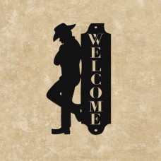 Wooden Welcome with figure