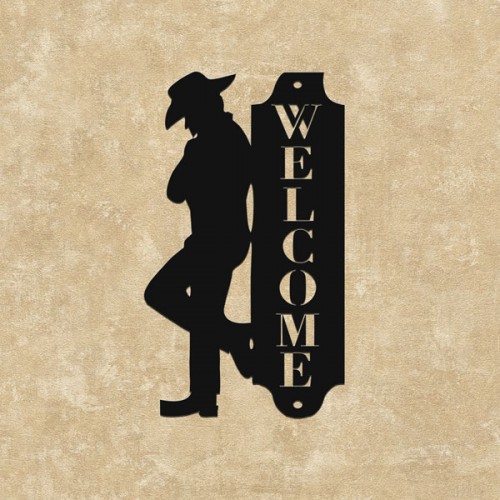 Wooden Welcome with figure Wooden Welcome with figure