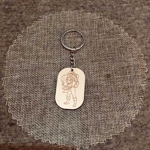 Wooden keyring Disney couple
