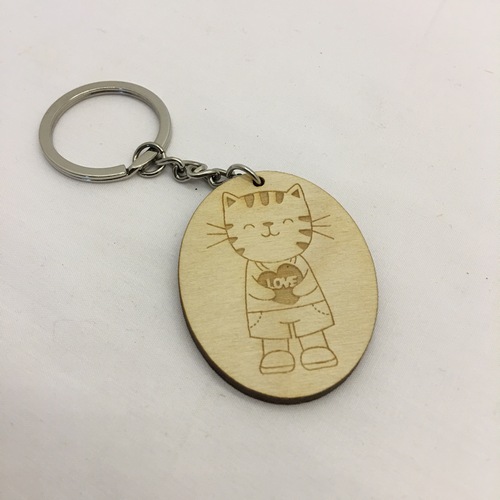 Wooden keyring cat Wooden keyring cat