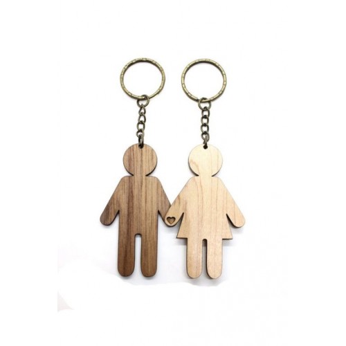 Wooden keyrings You and me