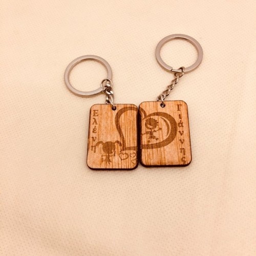 Wooden keyring set Wooden keyring set