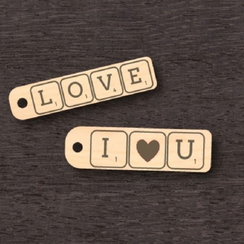 Wooden keyring set Wooden keyring set
