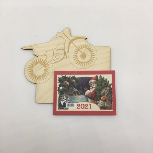 Wooden calendar – motorbike