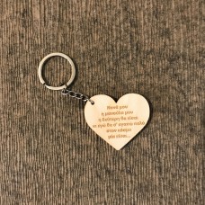Wooden keyring for godmother ( engraved text can be of your choice)