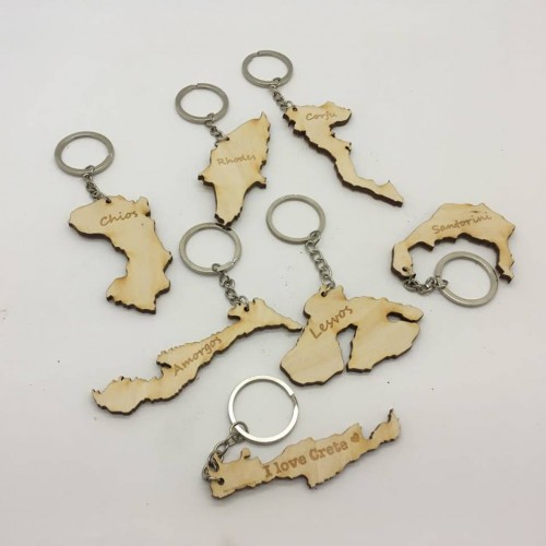 Wooden keyring with Islands Wooden keyring with Islands
