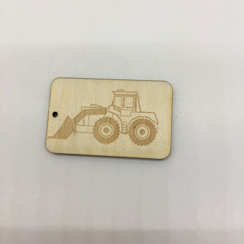 Wooden tractor keyring