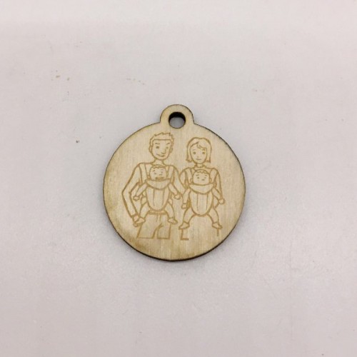 Wooden family keyring