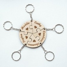 Wooden keyring with family members