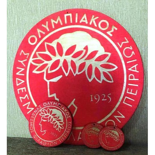 Wooden Olympiakos FC wall decoration