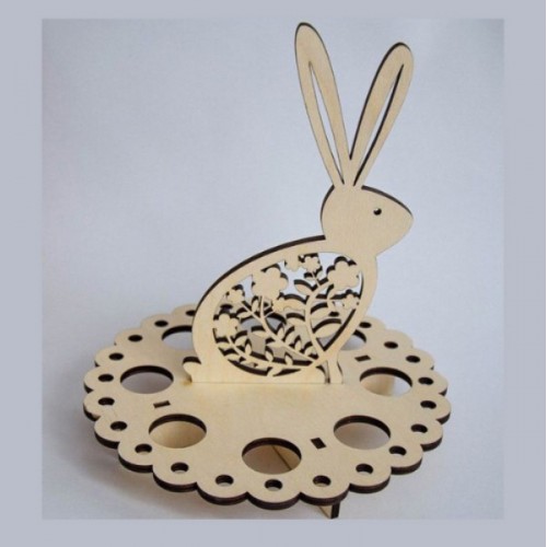 Wooden rabbit egg holder