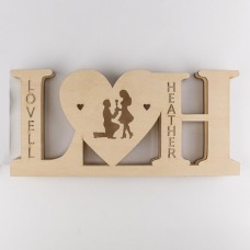 Wooden lamp  Monogram  couple