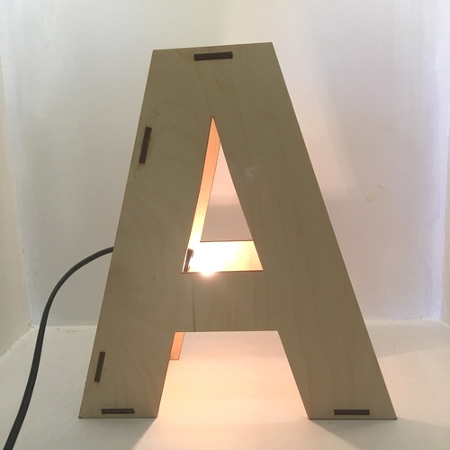 Wooden lamp Monogram Α with name of your choice Wooden lamp Monogram Α with name of your choice