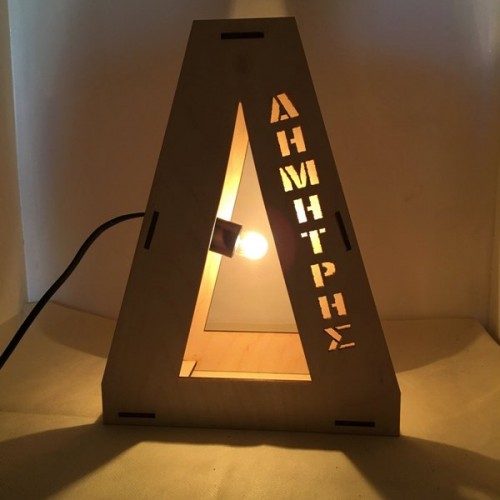 Wooden lamp Monogram Δ with name of your choice Wooden lamp Monogram Δ with name of your choice