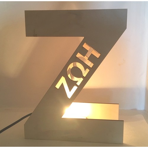 Wooden lamp Monogram Ζ with name of your choice Wooden lamp Monogram Ζ with name of your choice