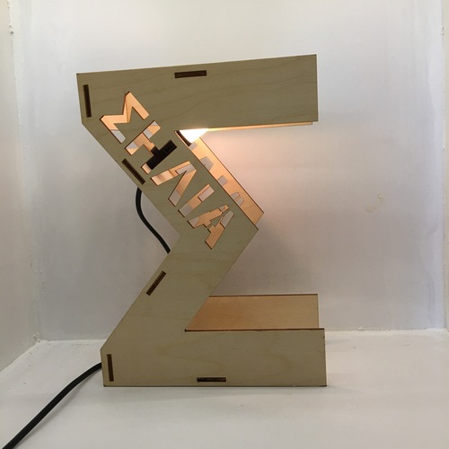 Wooden lamp Monogram S with name of your choice Wooden lamp Monogram S with name of your choice