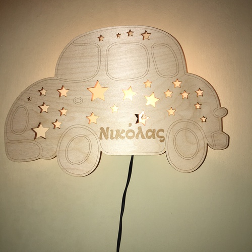 Wooden lamp Car Wooden lamp Car