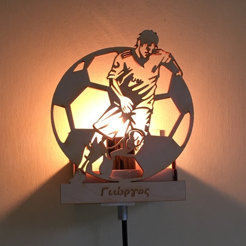 Wooden lamp Football player Wooden lamp Football player