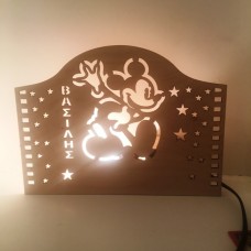 Wooden Mickey lamp