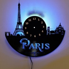 Wooden Paris lamp – clock