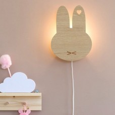 Wooden lamp  head rabbit