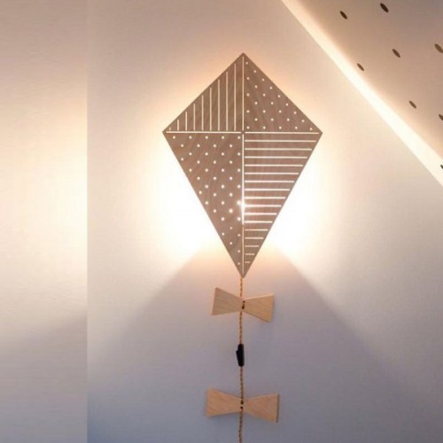 Wooden lamp cloud with name 