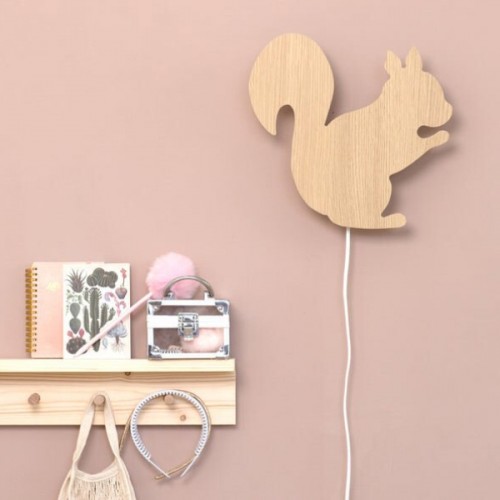 Wooden lamp Squirrel