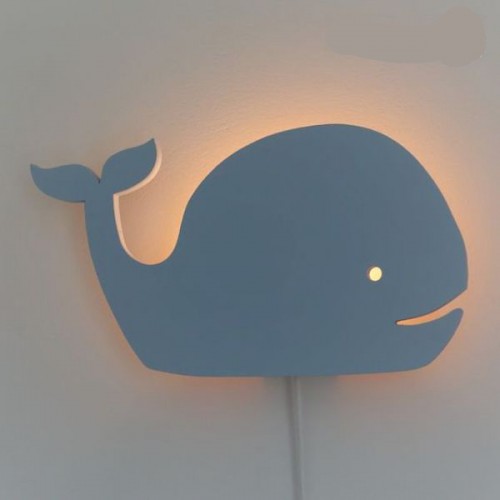 Wooden lamp whale