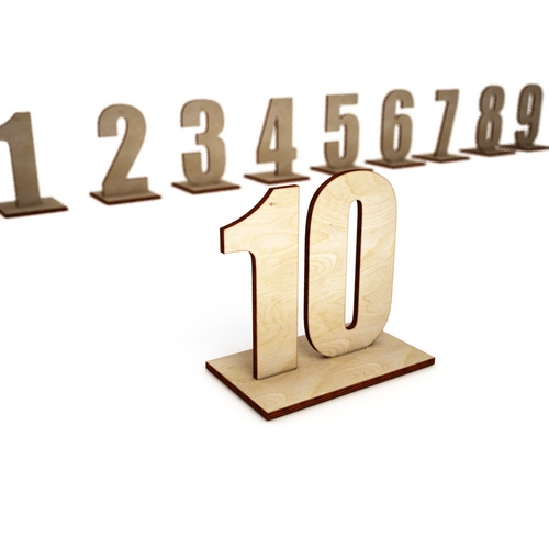Wooden number for table decoration