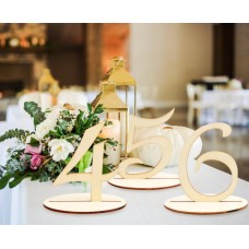Wooden number for table decoration