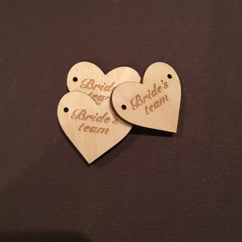 Wooden heart Team bride