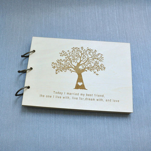 Wooden wish book with tree