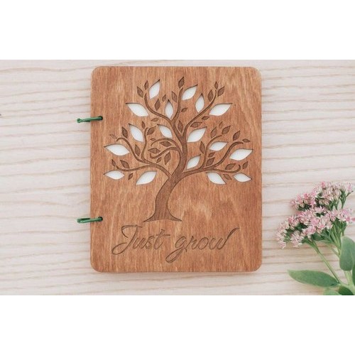Wooden wish book with tree Wooden wish book with tree