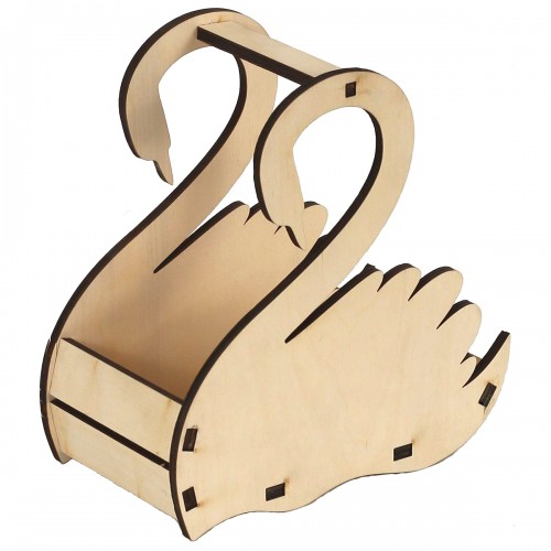 Wooden basket swan