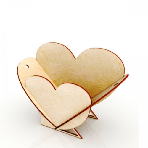 Wooden heart basket Wooden heart basket