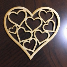 Wooden hearts in heart