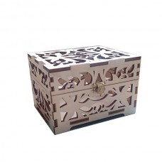 Wooden jewelry box with engraved text of your choice 