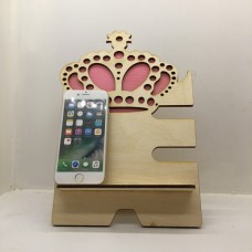 Wooden mobile phone stand – Crown