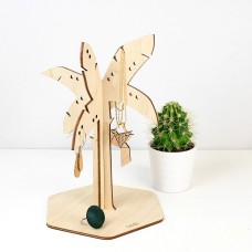 Wooden jewelry holder stand