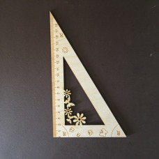 Wooden triangle with flowers
