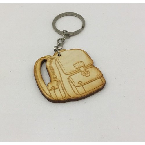 Wooden  bag with name of your choice for keyring or magnet