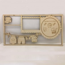 Wooden birthday celebration frame with engraving of your choice