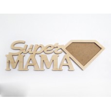 Wooden photo frame Super Mama