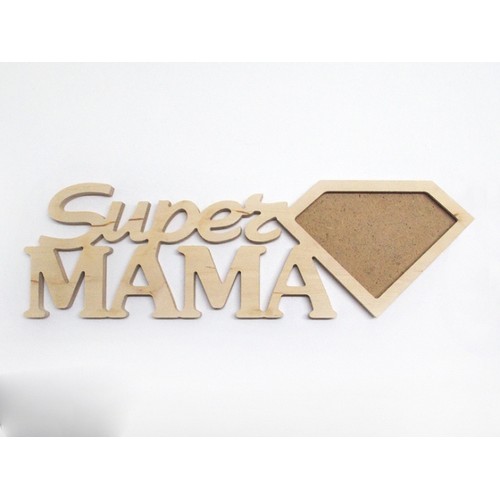 Wooden photo frame Super Mama Wooden photo frame Super Mama