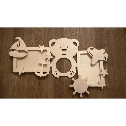 Wooden photo frame Bear and Sea Wooden photo frame Bear and Sea
