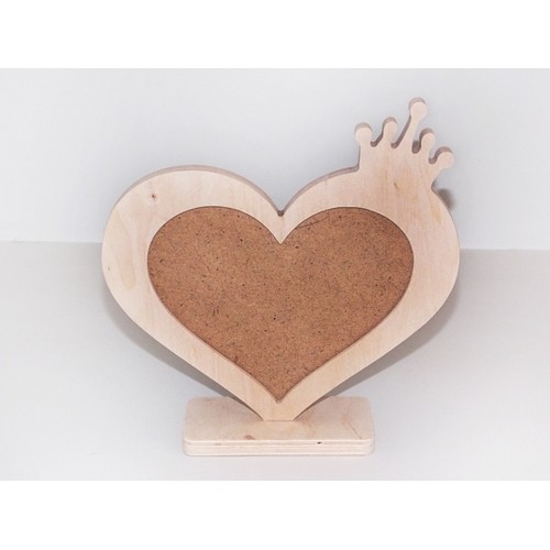 Wooden photo frame Heart with crown Wooden photo frame Heart with crown