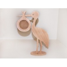 Wooden photo frame Stork